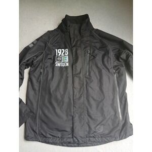 Volvo Jacket Mens Medium 1928 Sweden Full Zip Trucks Crew Wind Soft Shell Black